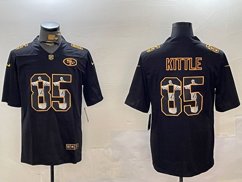 Men San Francisco 49ers #85 Kittle Black Fashion 2024 Nike Limited NFL Jersey style 3